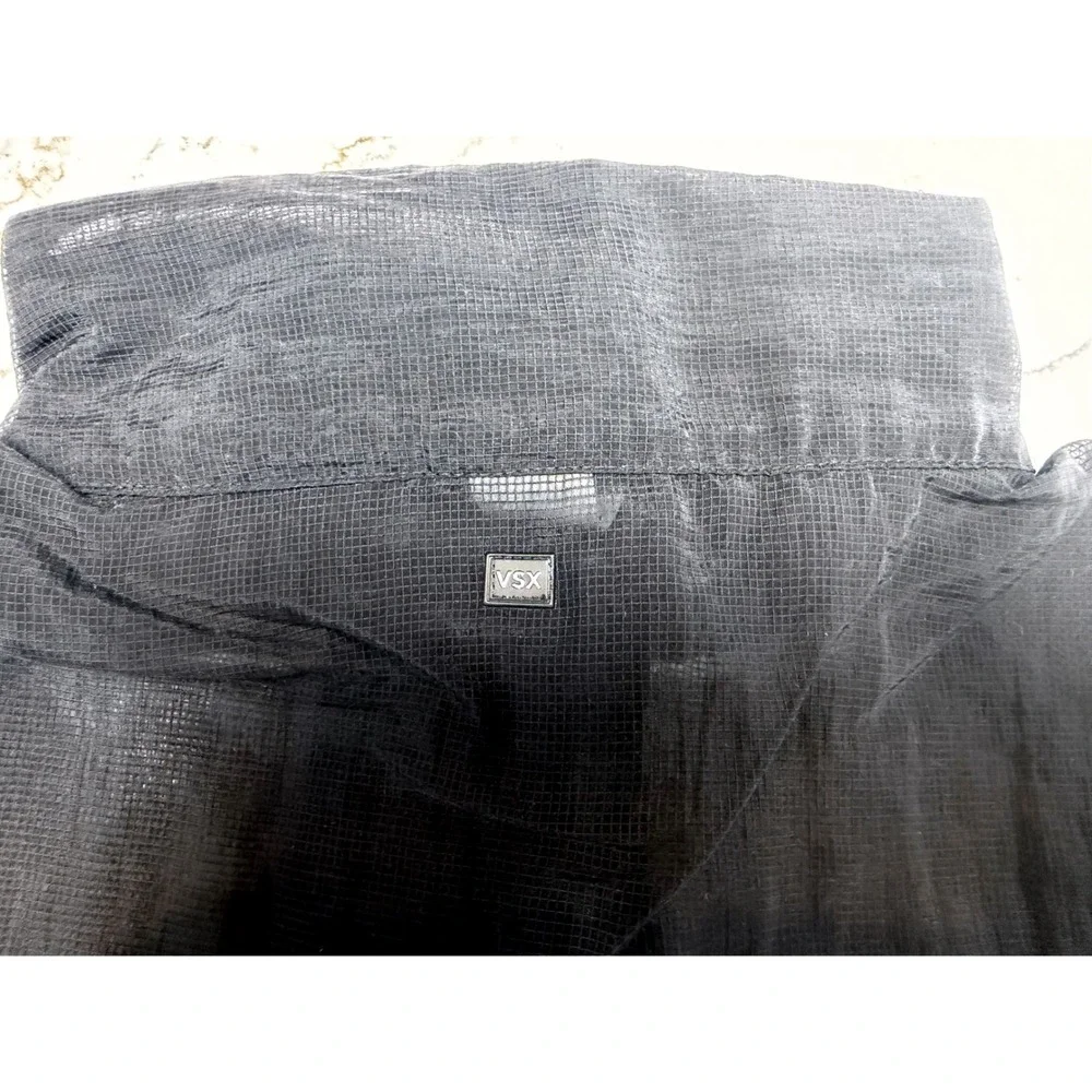 VSX Victoria's Secret Black Sheer Ripstop‎ Windbreaker Cropped Jacket Medium NEW